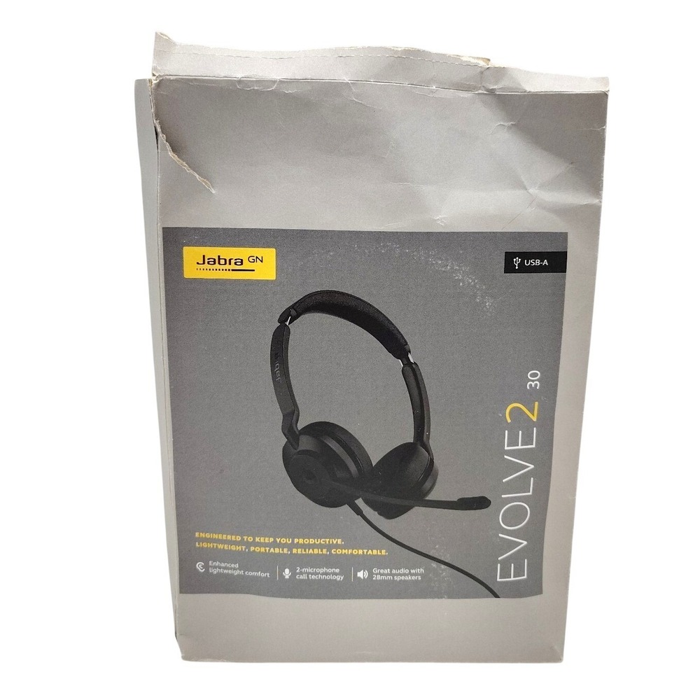 Jabra Evolve2 30 UC Stereo USB-A with 2 Built-in Microphones Work Wired Headset